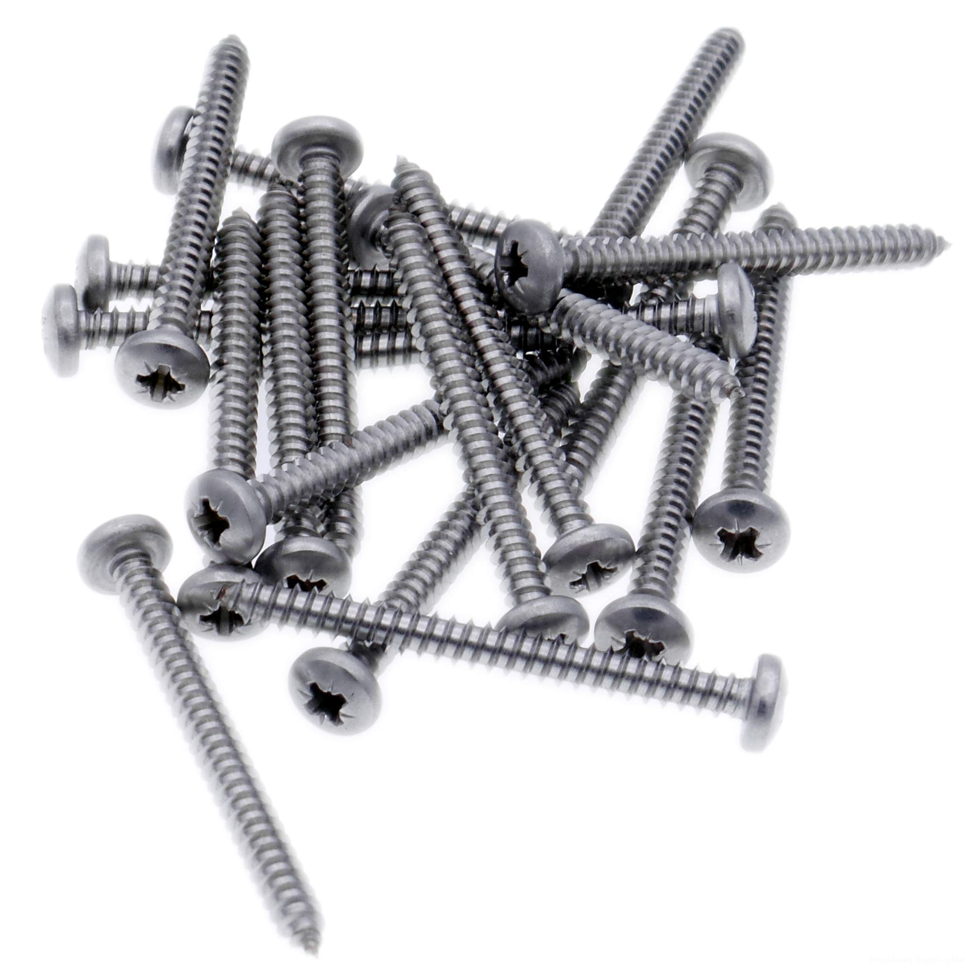 No.10 x 0.75 (4.8mm x 19mm) Pozi Pan Self-Tapping Screw - Stainless Steel (A2) (Pack of 20)