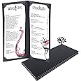 4.25 x 11 inches Menu Holder Menu Covers 2 View Leather Book Style Double Fold Panel for Restaurant Coffee Bars（4.25” x 11” /Book Style /1 pcs）