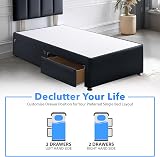 ComfoRest 3ft Divan Bed with Drawers Black 24 inch Headboard UK Made view 4
