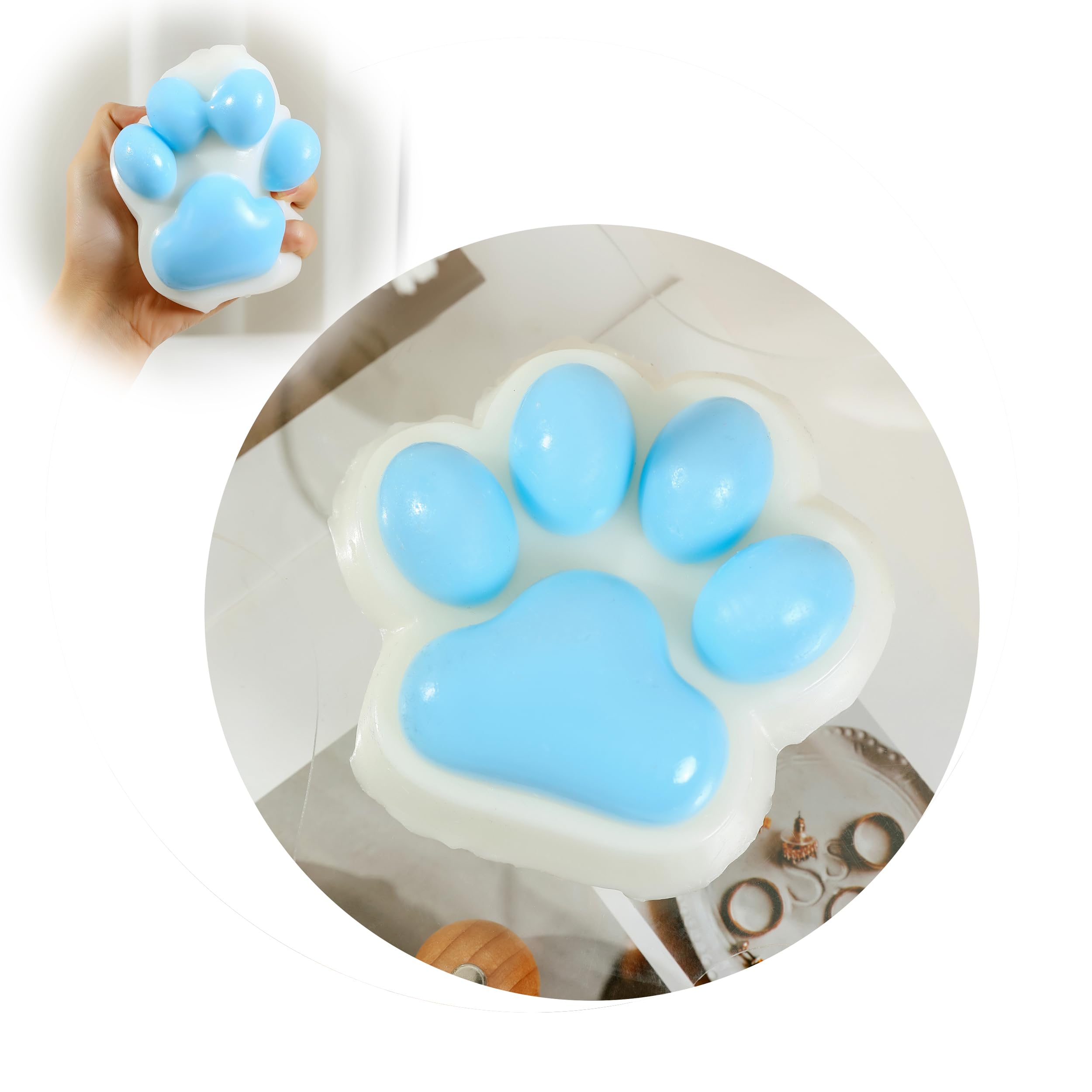 Photo 1 of Taba Squishy Cat Paw Squeeze Toys,Sensory Fidget Toy for Your Best Mellow and Chill,Birthday Gift, Squishy Toys for Adults (Blue Cat Paws-Large)