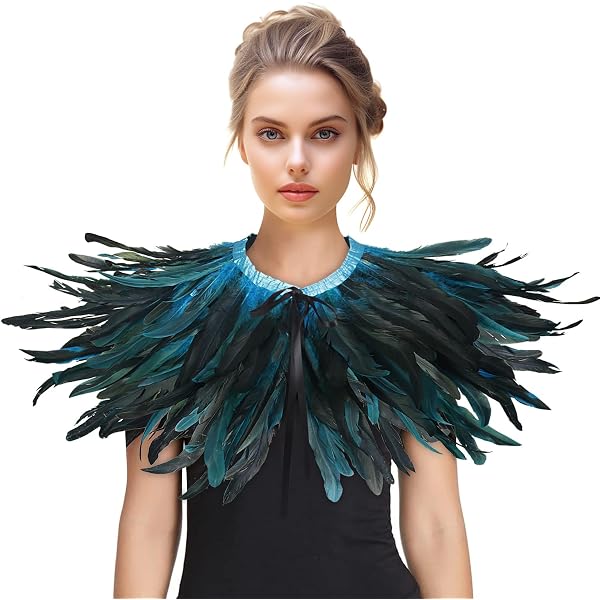 Amazon.com: Feather Shawl for Women - Swan Feathers Collar  display picture 2
