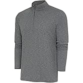 Antigua Hunk Quarter Zip Pullover, Black Heather, Large