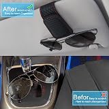 TCJJ Car Visor Sunglasses Holder Leather Magnetic Clip Carbon Fiber view 5