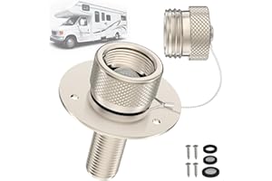 F-pianwe All Metal RV City Water Inlet with Check Valve RV water inlet -rv water fill inlet Leak Proof & Universal Fit for RV Camper Motorhome Trailer Marine -Nickel