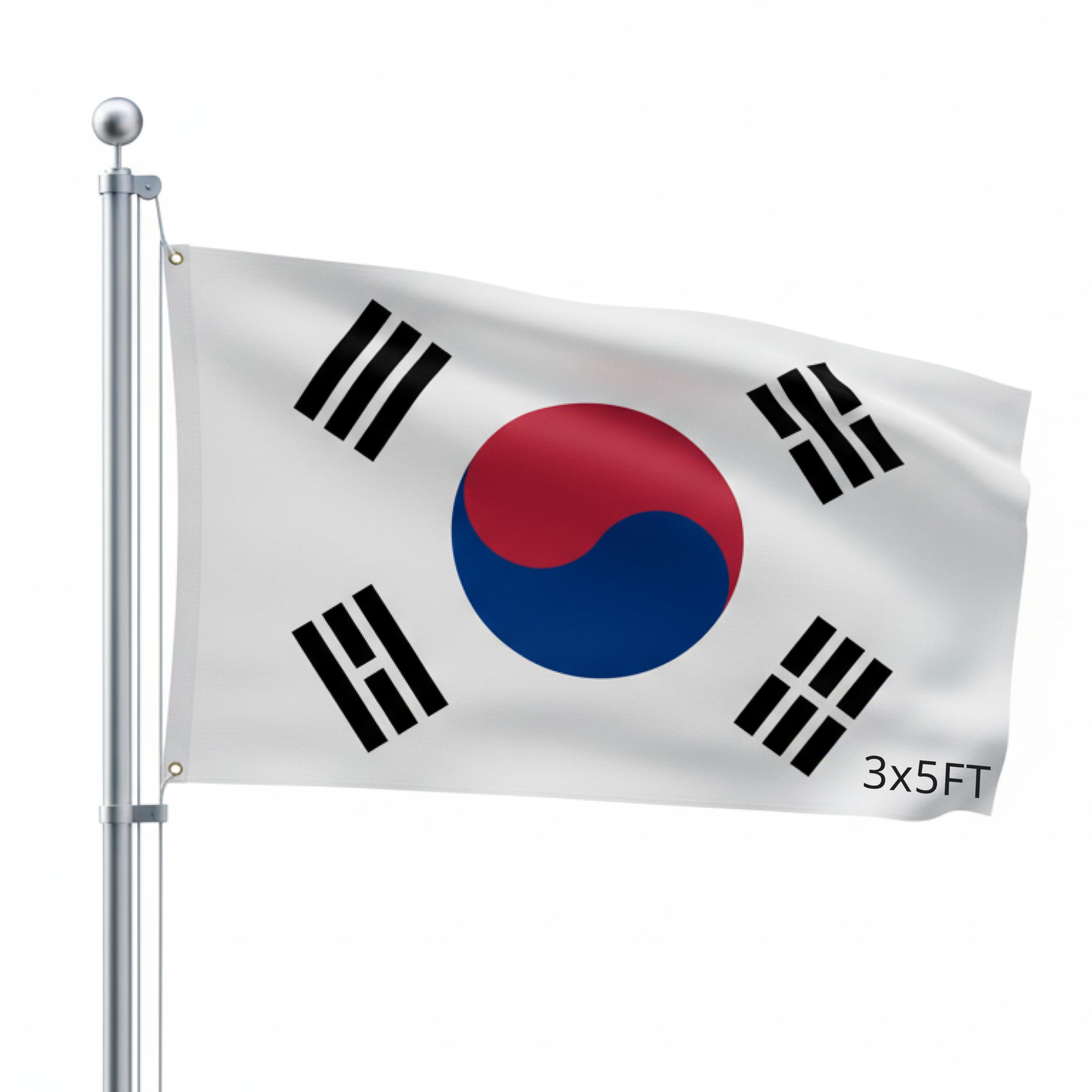 Outdoor Flag - Large 3' x 5', Weather-Resistant Polyester South Korea โ image 1