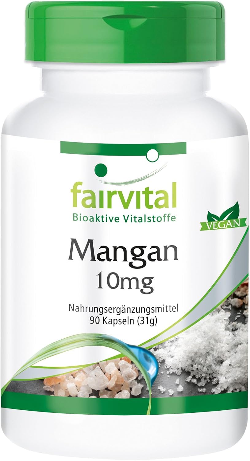 Mangan Kapseln 10mg HOCHDOSIERT aus Mangangluconat Vegan