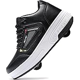 Happy Roller Roller Skate Shoes for Kids Girls & Boys, Shoes with Wheels for Ages 6-12, 2-in-1 Easy Roller Retractable Wheelies Moon Shoes for Little Kids/Big Kids