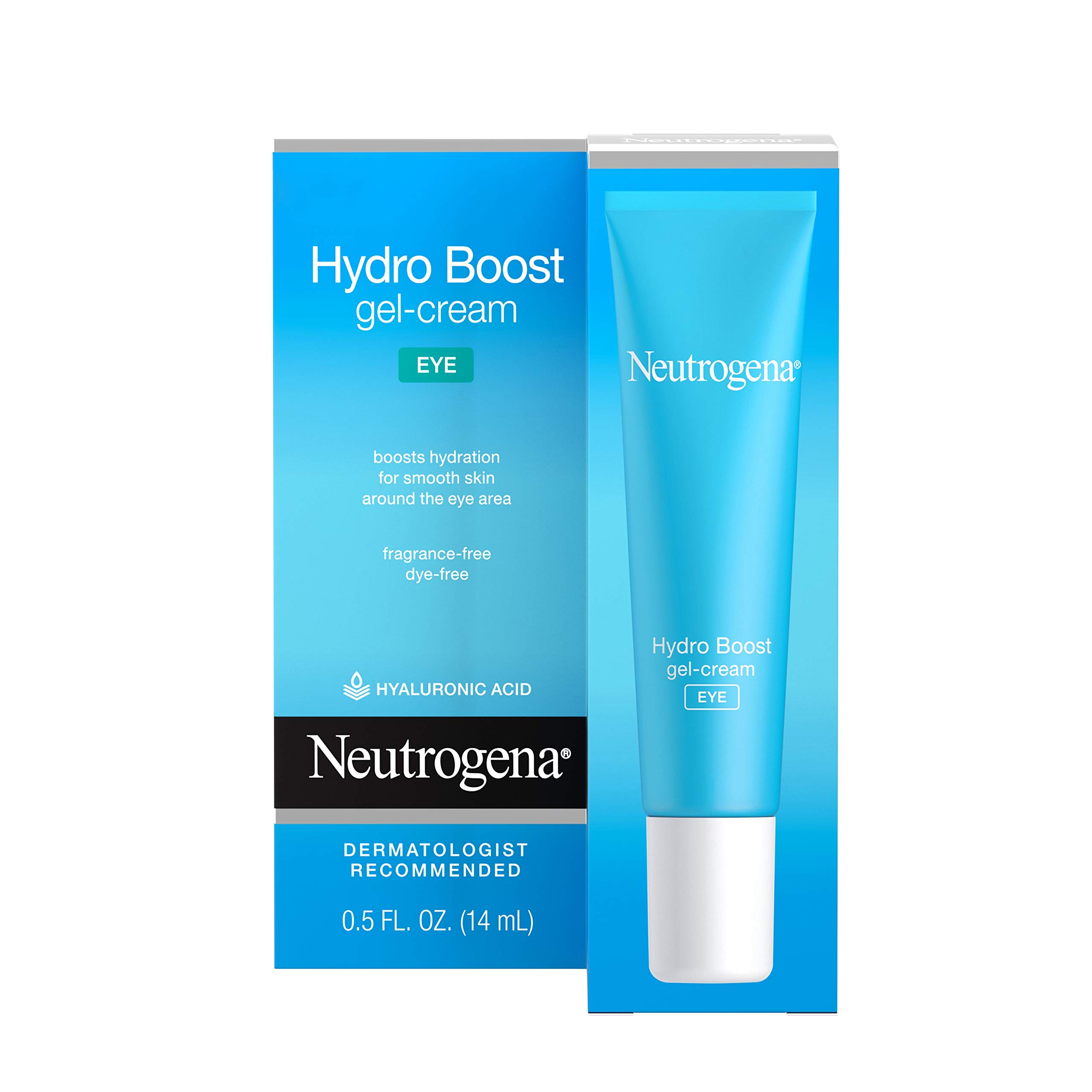 Neutrogena Hydro Boost Hydrating Gel Eye Cream with Hyaluronic Acid, Dermatologist Recommended Water Gel Under-Eye Cream, Oil-, Dye- & Fragrance Free, 0.5 fl. oz