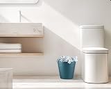 Zuvo 8L Navy Plastic Paper Bin with Wave Design – Office/Desk Waste Basket view 9