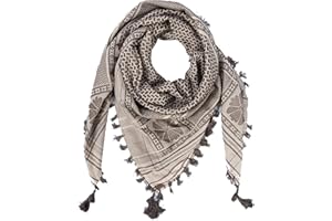 Merewill Cotton Shemagh Tactical Desert Wrap Keffiyeh Head Neck Arab Scarf For Men 49"x49"