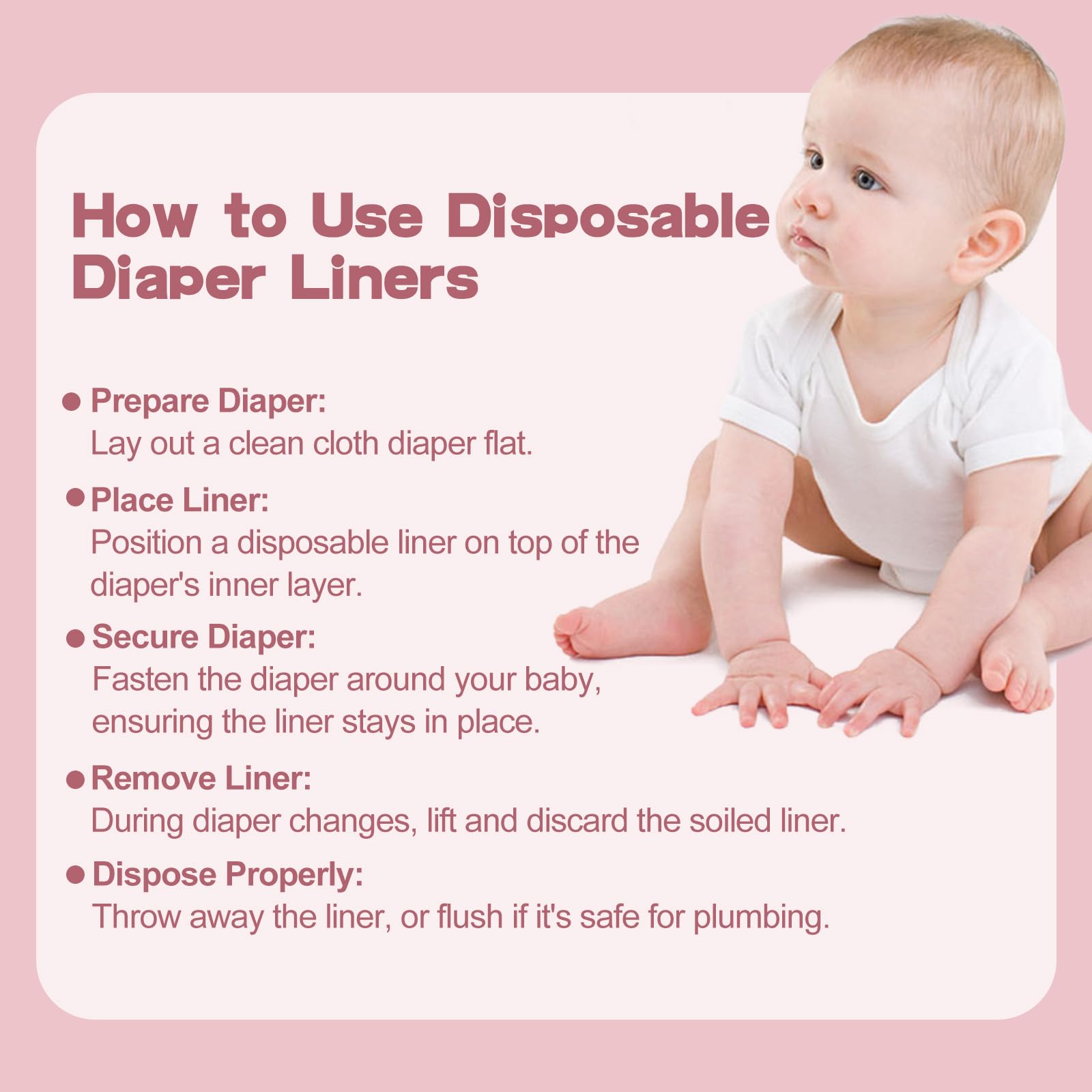 Babygoal Baby Cloth Diaper Liners 2 Pack, Rayon from Bamboo Liners for Cloth Diaper Nappy (200 Sheets) 2BBT01