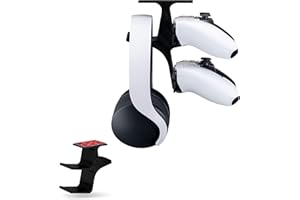 BRAINWAVZ The Treo - Under Desk/Shelf Dual Gamepad Controller & Headphone Hanger Holder Stand - Compatible with Xbox ONE, PS4