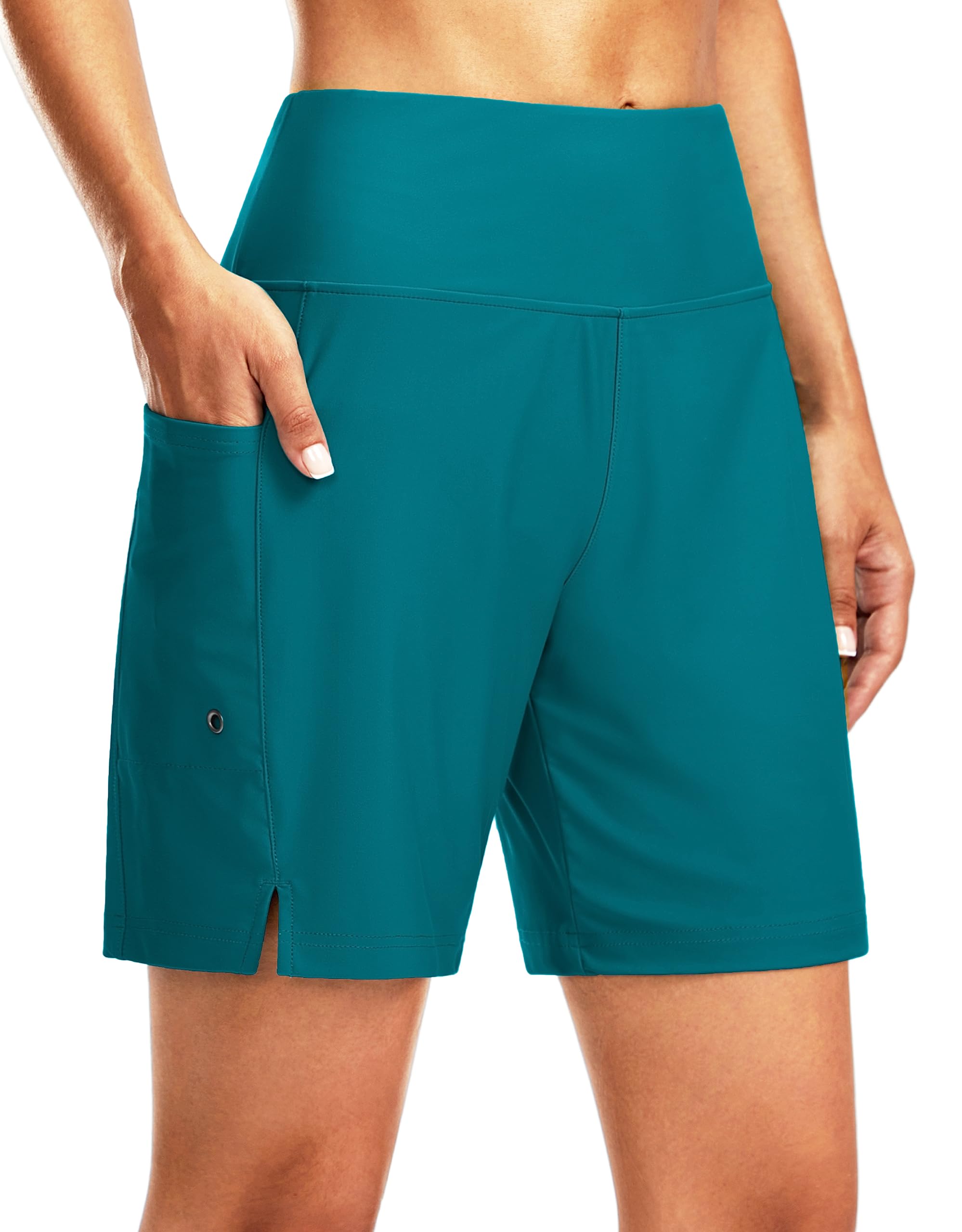 G Gradual Women's 7" Long Swim Board Shorts High