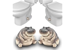 BAOKITOOK Toilet Bolt Covers,2PCS Toilet Bolt Caps,Cute Chubby Little Hippopotamus Toilet Bolt Covers Decorative,Easy installation Toilet Screw Cover Caps Set of 2 (Hippopotamus)