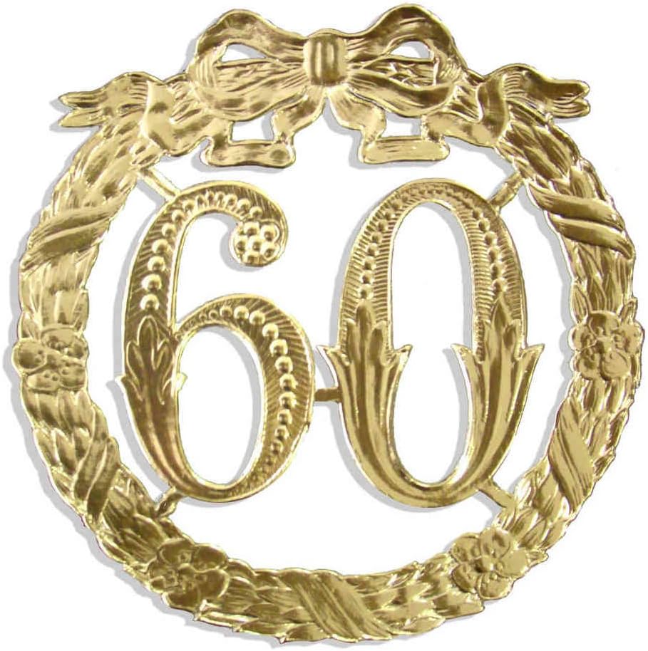 Kunze Dresden Party Anniversary Jubilee Number 60, 5-1/8-Inch, Gold