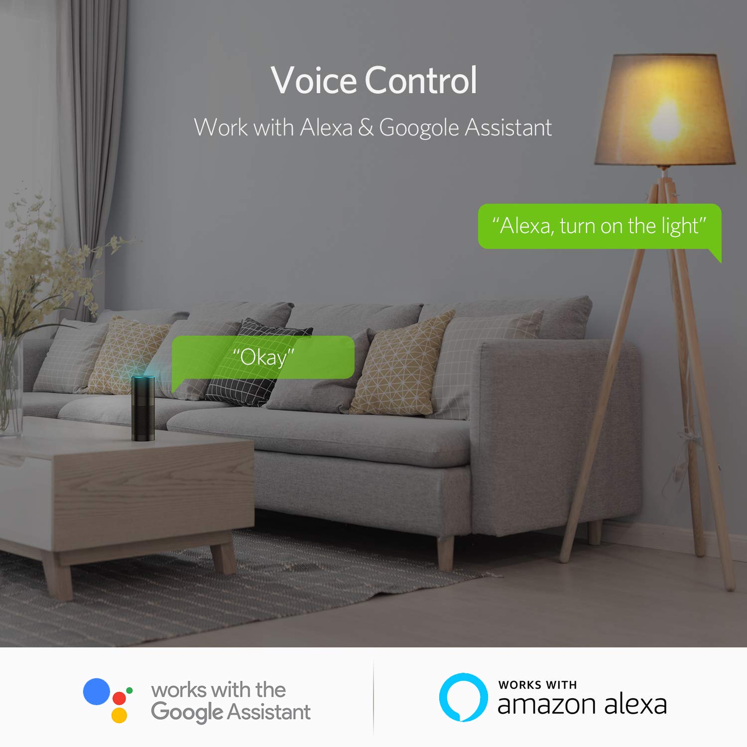 Smart Lampe, Wlan Lampe 2700K-6500K RGBW effiziente Wärmeableitung LED Lampe dimmbar Farbe steuerbar via APP unbeschränkte Modi, kompatibel mit Google Home & Amazon Alexa, energiesparend 7W, E27, 2 Packs [Energieklasse A+]