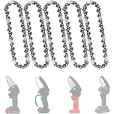 5PCS 4 Inch Mini Chainsaw Chain Replacement Cordless Battery Powered Electric Chainsaw Chain, Guide Saw Chain for 4-inch Mini Chainsaws for Wood Branch Pruning Trimming Cutting