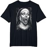 Horror Creepy Nun Demon Unholy Evil Occult Alt Scary Goth T-Shirt