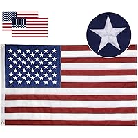 Losong American Flag 2x3 ft -Made in America, Embroidered Stars Sewn Stripes Brass Grommets, Oxford Cloth and Double…