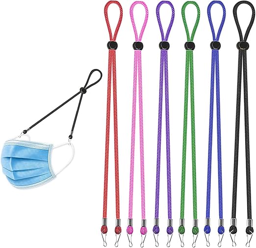 6 Pack Face Mask Lanyards, Kids, Adults Adjustable Length
