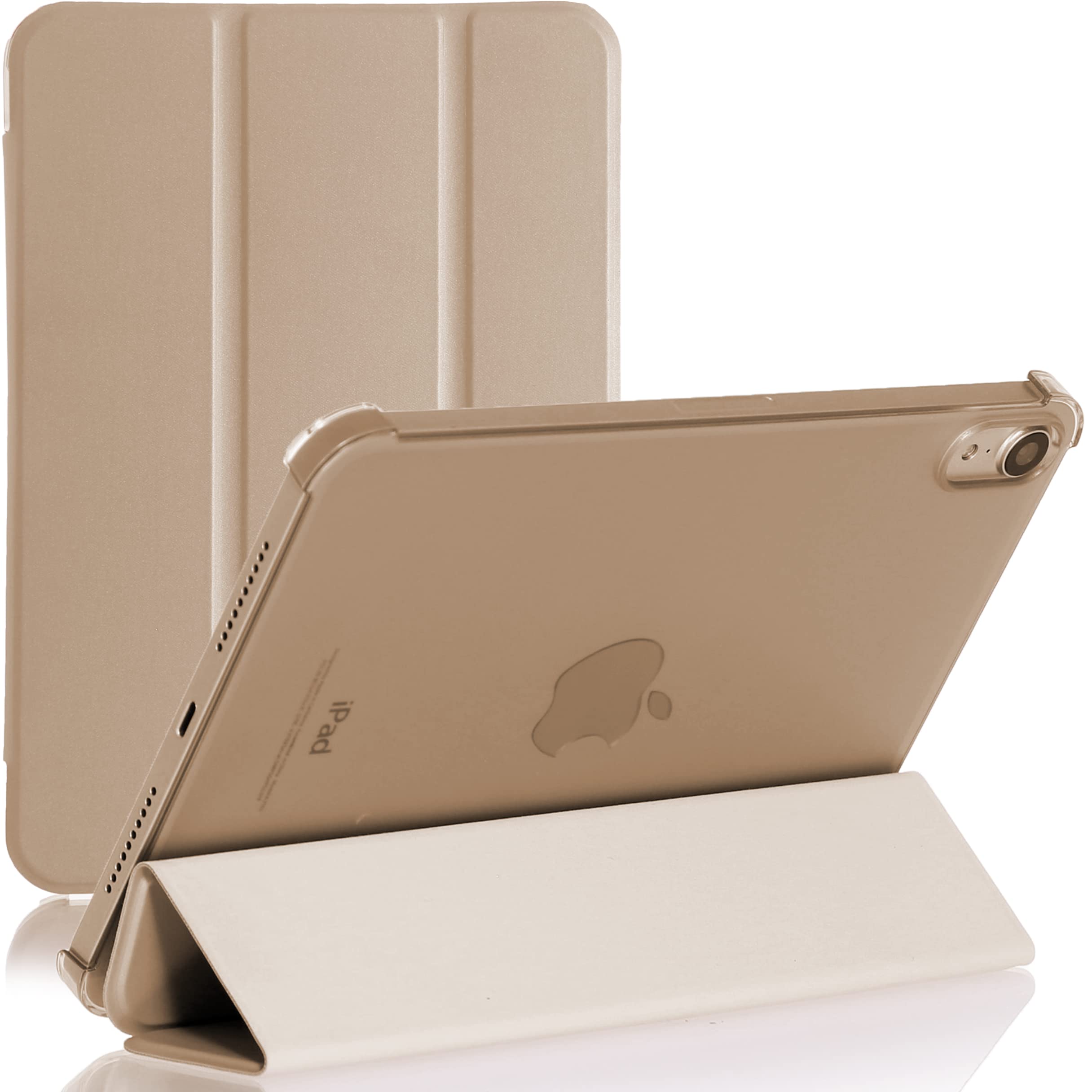 PROTech Case for iPad Mini 7 A17 Pro, Mini 6 (8.3 Inch, 7/6th Generation, 2024/21 Release), Slim Stand Hard Back Shell Protective Smart Cover Case (Gold)