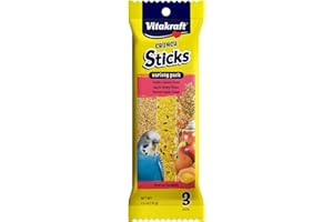 Vitakraft Crunch Sticks Parakeet Treat - Honey, Egg, and Apple- Pet Bird Treat Toy - Variety Pack, 2.5 oz