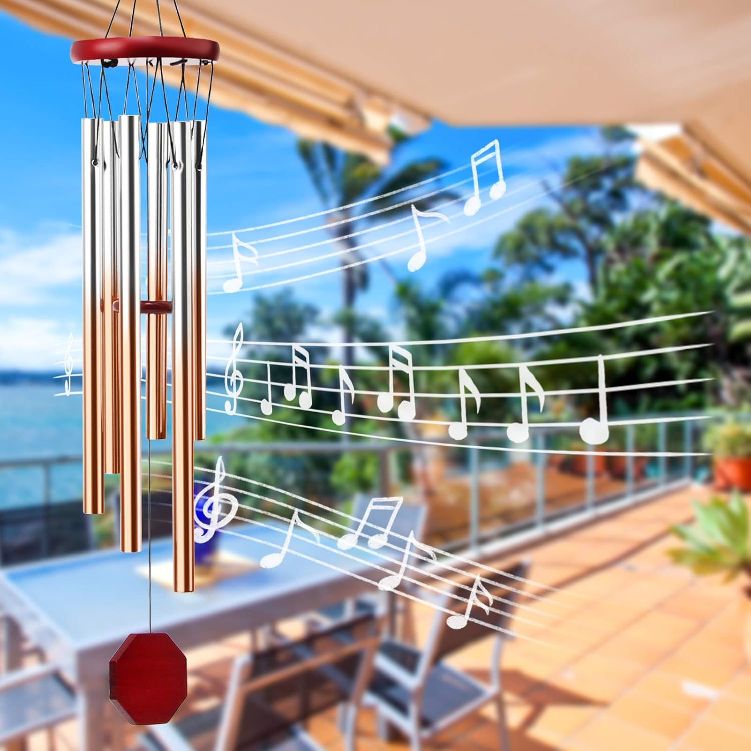 Famiry Wind Chimes for Outside, Small Sympathy Wind Chimes Outdoor Clearance, Memorial Wind Chimes with 6 Metal Tubes & Hook, Outdoor Decor for Garden, Patio, Yard, Home : Garden & Outdoor
