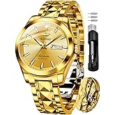 OUPINKE Mens Automatic Watches Gold Diamond Luxury Dress Self Winding Mechanical Sapphire Crystal Luminous Waterproof Mens Wrist Watch