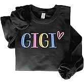 GODMERCH Embroidered Gigi Sweatshirt, Gifts Birthday Mothers Day for Gigi, Embroidery Crewneck Sweatshirts for Women
