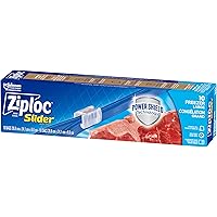 Ziploc Large Food Storage Freezer Slider Bags, Power Shield Technology for More Durability, Freezer and Microwave Safe, 10 Co