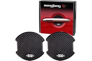 MANG JIANG 2 PCS Door Handle Protector, Union Jack Carbon Fiber Texture 3D TPU Stickers Car Door Scratches Protective Films Cover Pad for Mini Cooper R50 R52 R55 R56 R60 F54 F55 F56 F60