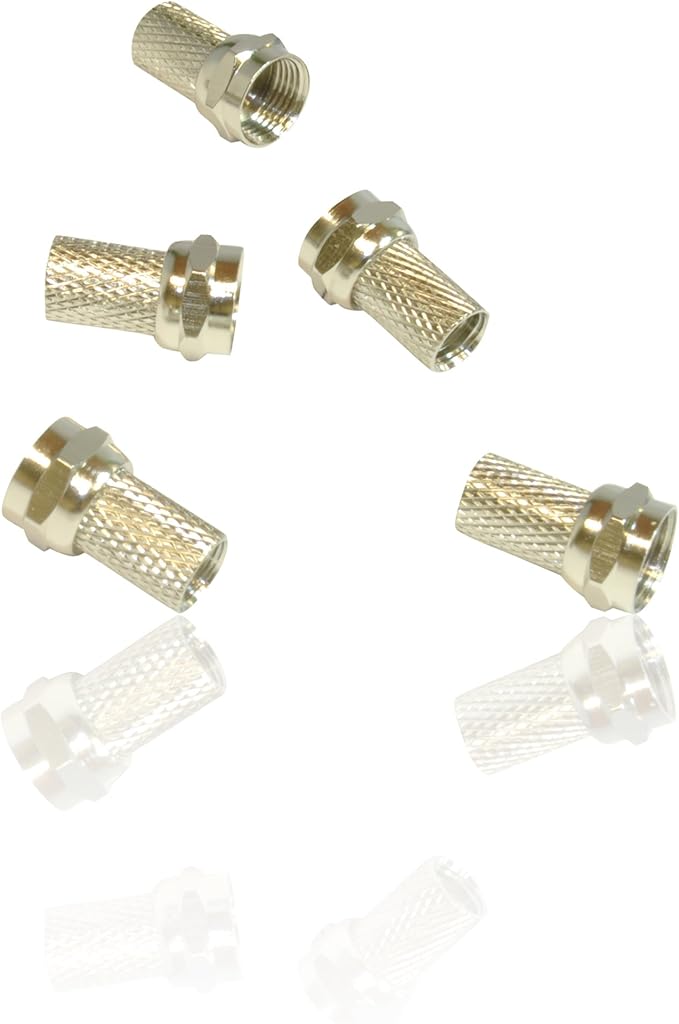 5 X Vis Et Connecteurs De Type F A Visser Pour Cable Coaxial D Antenne Tv Satellite Cable Coaxial Rg6 Amazon Fr High Tech