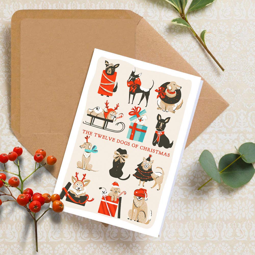 'The 12 Dogs of Christmas' Christmas Cards Pack of 10
