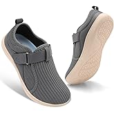 Spesoul Wide Womens Walking Shoes Adjustable Diabetic Shoes Breathable Zero Drop Barefoot Shoe Neuropathy Edema Nursing Shoe Wide Width Sneakers