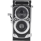 Vintage Digital Camera, Portable TLR Style Retro Point and Shoot Camera for Beginners Teens, 12MP 1080P, Auto Focus (128GB)