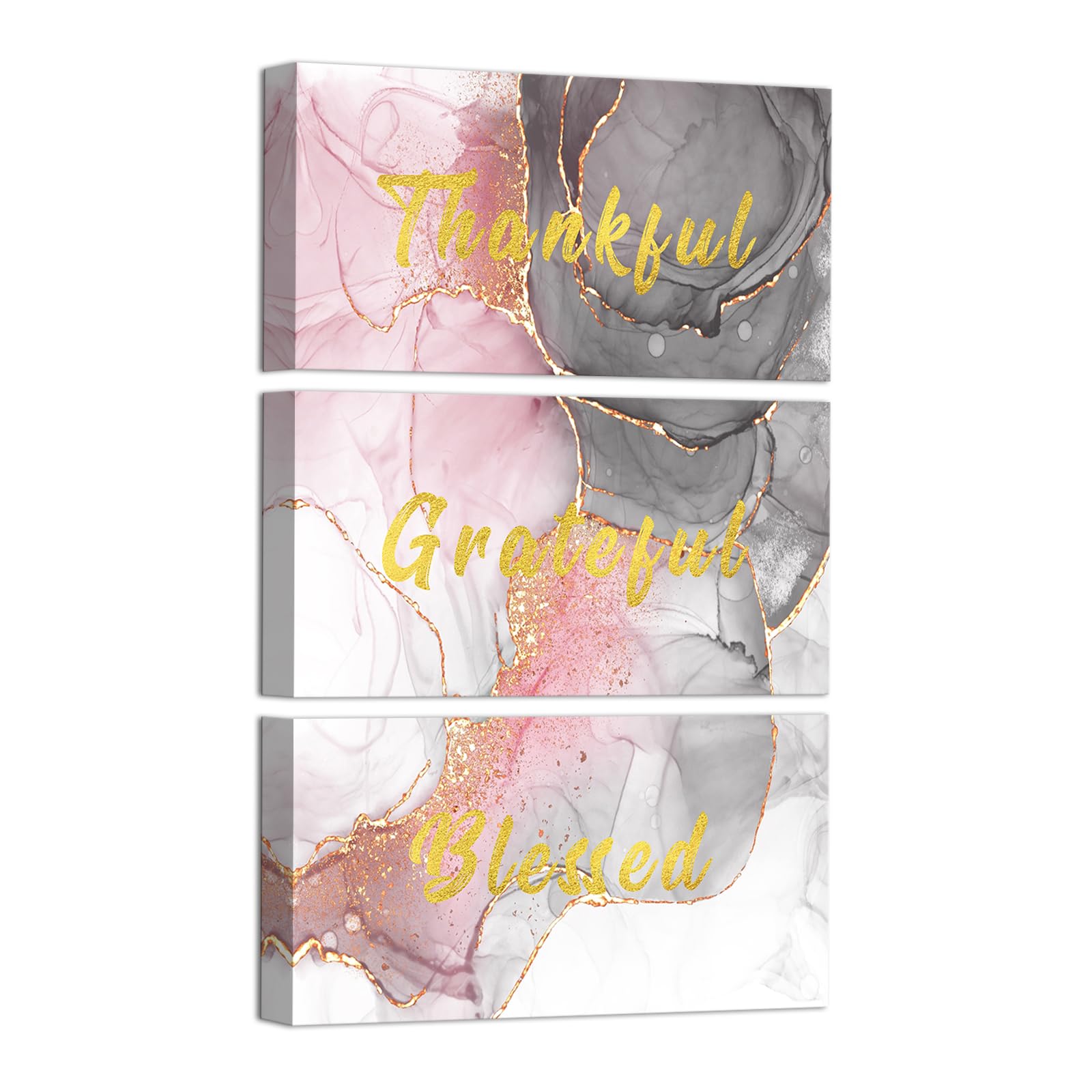 iKNOW FOTO 3-Piece Inspirational Wall Art Set - 6x12'' Pink, Grey ...