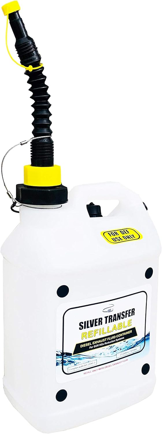 Oil & Gas 2.5 Gallon DEF DIESEL EXHAUST FLUID REFILLABLE Jug Silver