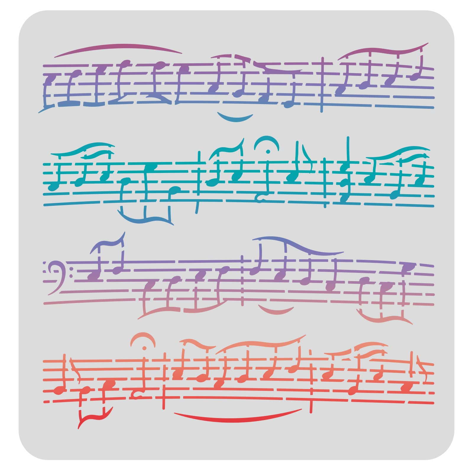 FINGERINSPIRE Music Stencils Template 30x30cm Plastic Music Notes Drawing Painting Stencils Sheet Music Square Reusable Stencils for Painting on Wood, Floor, Wall and Tile