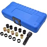 Spark Plug Thread Repair Kit M14x1.25, 16 Pc Sleeve and Tap Set | 16 piece spark plug thread repair kit with 15 repair sleeves, M16x1.25 tap, and case for damaged M14x1.25 threads