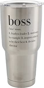 Elanze Designs Boss Definition Jumbo 30 Ounce Stainless Steel Travel Mug with Lid