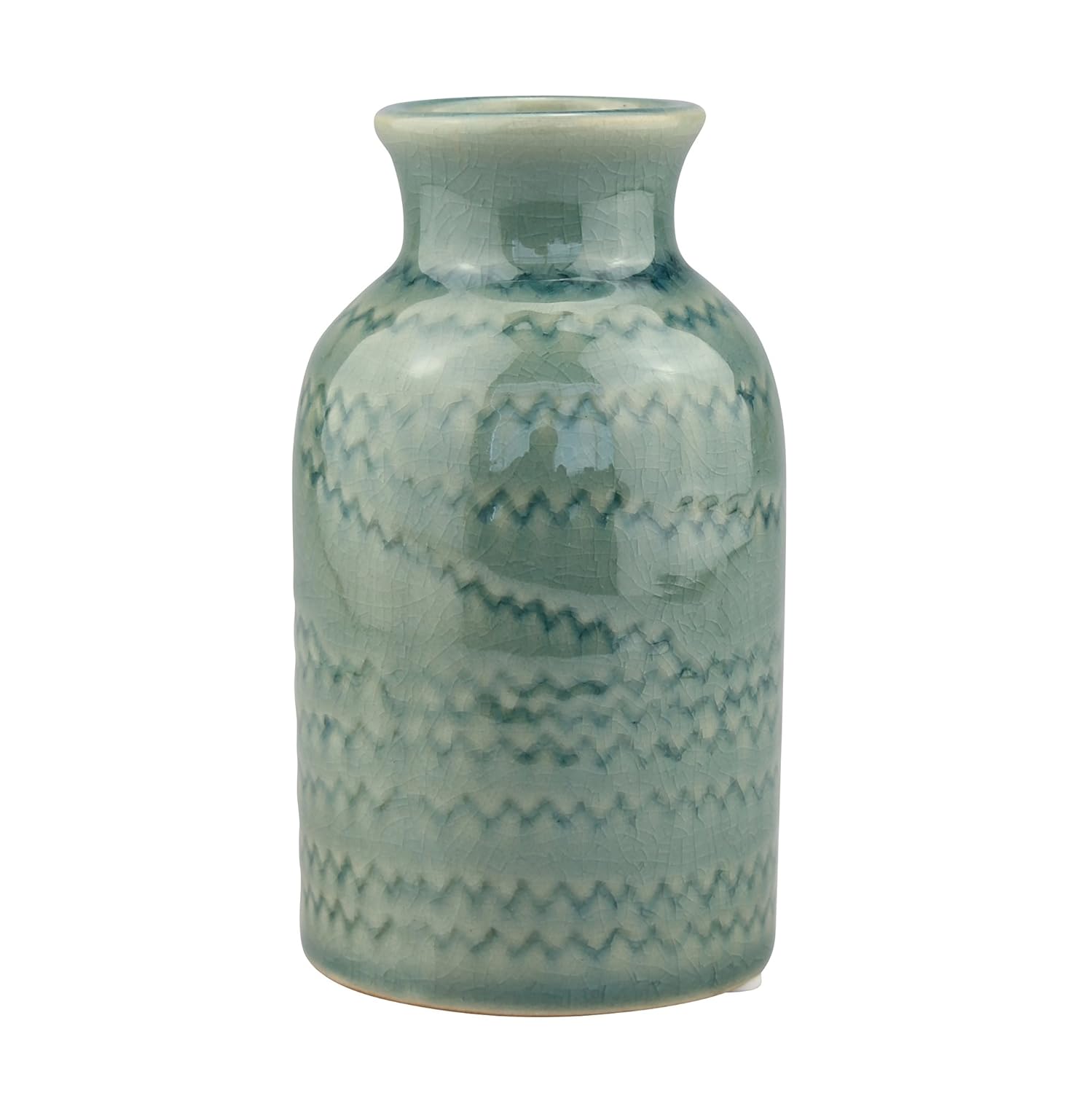 Stonebriar Decorative Pale Green Ceramic Vase, For Floral Arrangements and Dried Flower Filler, Centerpiece for Coffee, Kitchen, and Dining Room Table
