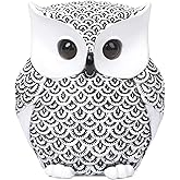 Artpaul Owl Decor Home Décor Accents Small Decor Items for Shelf Owl Figurines Home Decor Owl Decorations for Home, Office, Gifts for Owl Lover (White)