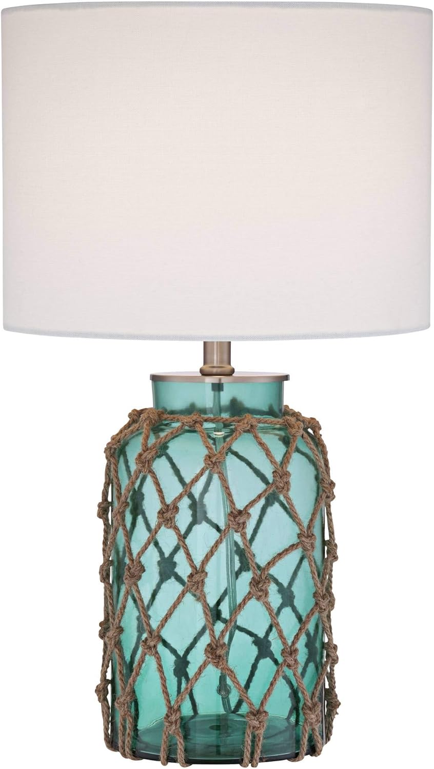 rope and sea glass table lamp