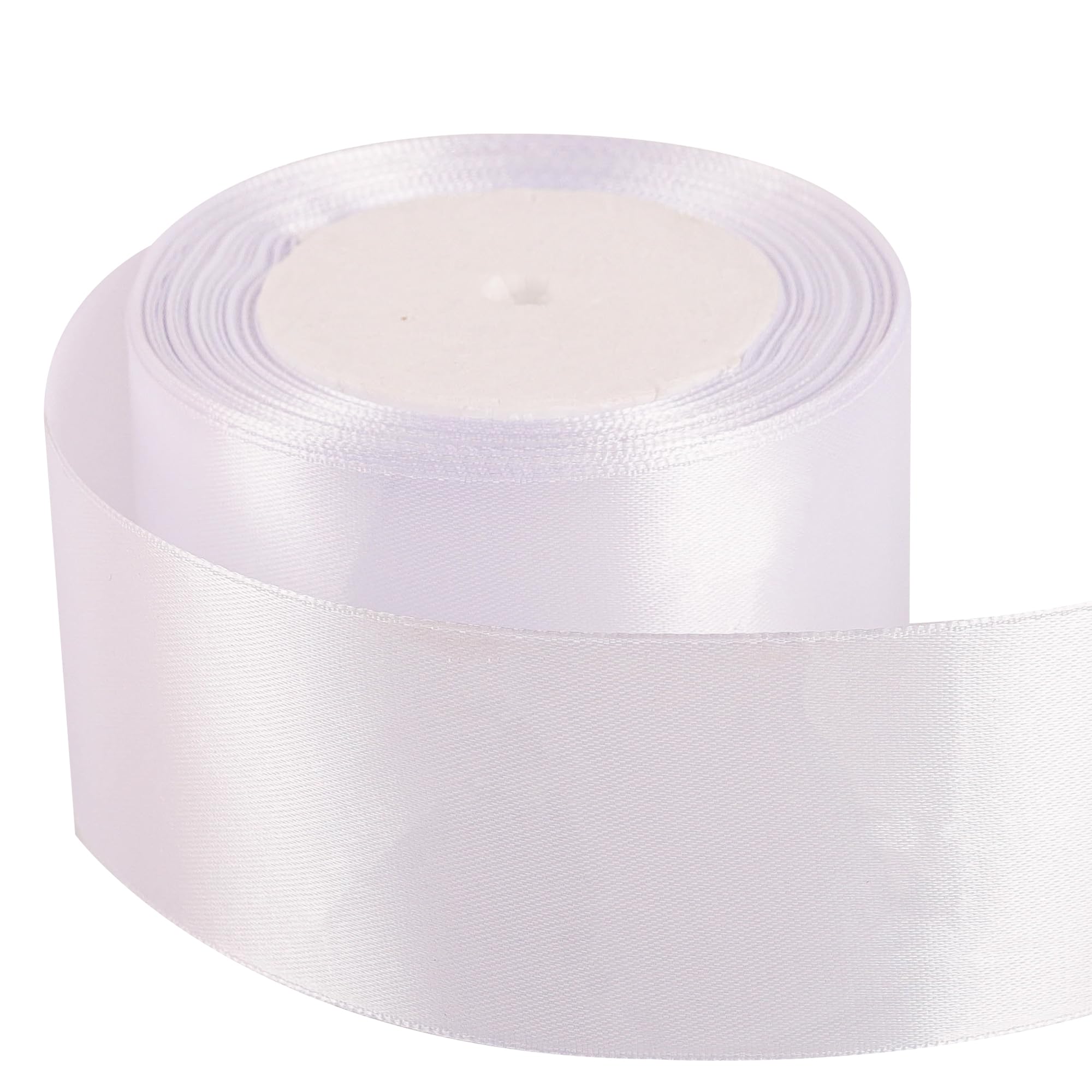 50mm White Ribbon for Gift Wrapping 22M,White Satin Ribbons Fabric 50mm Thick for Crafting Hair Bow Christmas Polyester Ribbon Cake Wedding Party Balloon Car Ribbons Decoration