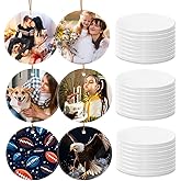 Sublimation Blanks Ornament Bulk 25pcs Personalized Christmas Ornaments Set Ceramic Ornaments White Sublimation Discs for Christmas Tree Decorations Wedding Birthday Gifts for Women Men 3"