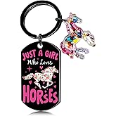 Luvsweets Horse Gifts for Women Girls - Horse Keychain Birthday Christmas Gifts for Horses Lover Just A Girl Who Loves Horses Keyring for Her Female Teen Daughter Sister Friend Animal Lover
