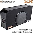 Alphasonik Dynamis DCP8 8 inch 1000 Watts 4-Ohm Shallow Mount Flat Enclosed Sub woofer in Ported Vented Box for Tight Spaces in Cars and Trucks, Slim Thin Loaded Subwoofer Custom Port Bass Enclosure
