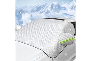 Dickno Car Windshield Snow Cover, 5 Layers Magnetic Auto Windshield Protector with Side Mirror Covers, Universal Weatherproof