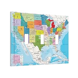 USA Map 3 Gang Triple Toggle Light Switch Wall