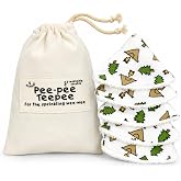 Beba Bean - Pee Pee Teepee for Baby Boy - Reusable &amp; Washable Pee Shield for Diaper Changing - Baby Shower Gifts for Boys - Camping Cotton Cloth - Laundry Bag - Set of 5 Covers